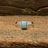 Elegante Caraibi Larimar Gemma 925 Argento Sterling Mano Anello Tutte le Misure