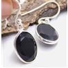 Orecchini Artigianali In Argento 925 Con Onice Nero Naturale Ovale, 2 Pietre