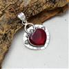 Fantastici Mozambico Granato Gemma 925 Argento Sterling Mano Ciondolo 5.3cm