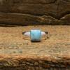Handmade Scenic Caraibi Larimar Gemma 925 Argento Sterling Handmade Anello Tutti Misura
