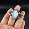 Sottile Arcobaleno Luna Gemma 925 Argento Sterling Braccialetto Fatto a Mano