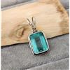 Bel Pendente In Argento Sterling 925 Fatto A Mano In Acquamarina Apatite S-38