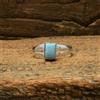 Handmade Lussureggiante Caraibi Larimar Gemma 925 Argento Sterling Handmade Anello