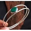 Verde Emearld Gemma 925 Argento Sterling Fatto a Mano Bracciale RM-25