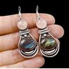 Orecchini Labradorite Naturale In Argento 925 2 Pietre A-82A Fatti A Mano