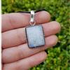 Ciondolo In Argento Sterling 925 Arcobaleno Luna Pietra Di Luna Naturale S-247
