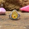 Glorioso Limone Topazio Gemma 925 Argento Sterling Mano Anello Tutte le Misure