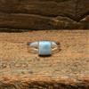 Handmade Fantastici Caraibi Larimar Gemma 925 Argento Sterling Handmade Anello All Misura