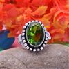Elegante Peridoto Topazio Gemma 925 Argento Sterling Handmade Anello Tutti Size