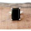 Attraente Onice Nera Gemma 925 Argento Sterling Artigianale Anello Tutti Misura