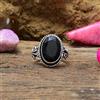 Spettacolare Onice Nera Gemma 925 Argento Sterling Handmade Anello Tutti Misura