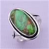 Verde Rame Turchese Gemma 925 Argento Sterling Artigianale Anello Tutti