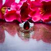 Delight Mozambico Granato Gemma 925 Argento Sterling Mano Anello Tutte le Misure