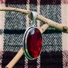 Splendido Mozambico Granato Gemma 925 Argento Sterling Fatto a Mano Ciondolo