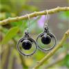 Orecchini In Argento Sterling 925 Fatti A Mano Con Onice Nero Naturale A-104A