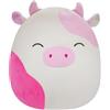 Squishmallows Jazwares Squishmallows figura di peluche Mucca maculata rosa con occhi chiusi Caedyn 40 cm, morbido peluche, figura da collezione, idea regalo, per bambini dai 3 anni in su