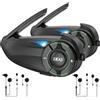 Dripio Auricolare interfono per moto, modello mesh, con Bluetooth 5.1, per un massimo di 6 motociclisti, con funzione di condivisione della musica, confezione da 2