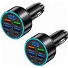 Dripio Caricabatterie da auto USB, 66W, 6 porte, 2x USB-C PD + 4x USB-A, display digitale