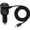 Dripio Caricabatterie USB-C per dashcam, con interruttore, cavo da 1,2 metri, 5V/2,4A