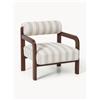 Westwing Collection Poltrona lounge in legno di frassino con rivestimento in bouclé Raymond - Beige, Marrone