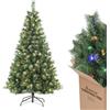 SALCAR Albero di Natale con Luci Incorporate Artificiale 180 cm, Abete di Natale con Guanti, 250 LED e 580 Punte per Rami, Supporto in Metallo, Montaggio Rapido