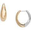 Skagen Orecchini da donna in acciaio inossidabile o semi-preziosi con chiusura a scatto o a clic, Oro Sunglow