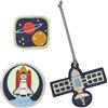 Lässig Set di ciondoli e toppe (3 pezzi) con chiusura a scatto/School Patches Set Space