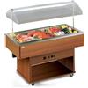 Tecfrigo Isola Buffet Refrigerata per Pesce Fresco DELIZIE-ATOLLO - Cappa Manuale o Motorizzata - Piano Inox Singolo Cm 130