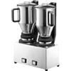 Vema Frullatore doppio bicchiere - Un bicchiere con lame ed uno con cono frappè - capacità 2 + 2 litri - bicchiere in acciaio inox - 2 velocità