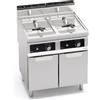Bertos Friggitrice a gas 2 vasche 15+15 litri su vano - Versione con comandi elettronici Bflex