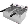 Beckers Friggitrice elettrica da banco - capacità 6+6 litri - con rubinetto scarico olio