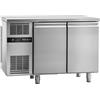 Bertos Tavolo Frigorifero profondità 600 - T. Lavoro: 0/+10°C - Piano liscio angoli raggiati - 60 cm / Positiva / 2 Porte / Sinistra / Liscio / Rif. 105302