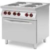 Tecnosteel Cucina 4 piastre elettriche tonde su forno elettrico ventilato GN1/ 1
