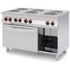 Tecnosteel Cucina elettrica 6 piastre tonde su forno elettrico ventilato GN1/ 1