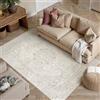 PureCozy Vintage Tappeto Salotto 120x170cm Grande Beige Antiscivolo Lavabile in Lavatrice Tappeti Camera da Letto Soggiorno Ufficio Moquette Interno Carpet Pelo Corto Rug