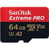 SanDisk B09X7BYSFG Micro SD Extreme Pro Mobile 64GB Nero Rosso