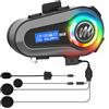 Dripio Auricolare per casco con display LCD, 6 equalizzatori, Bluetooth 5.3, audio HiFi, IPX6, batteria da 1000 mAh