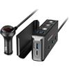 Dripio Caricabatterie da auto con 4 porte USB QC 3.0 e PD 20W, 3 prese di corrente, 200W, display LED