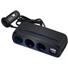 Dripio Caricabatterie da 12V/24V, con 3 prese e 2 porte USB, 120W