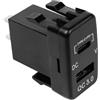 Dripio Caricabatterie da auto con presa PD/QC 3.0, doppia porta USB, 12-24V e voltmetro