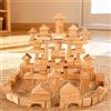 Blocchi Di Legno Con Forme Geometriche E Bordi Lisci. Giocattolo Educativo In