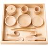 Set Di Stoviglie Giocattolo Per Giochi Di Ruolo In Legno Di Faggio, Set Di