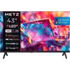 METZ 43MQH7030Z, Smart TV 43", QLED+, HD, Google TV, HDR10, Dolby Digital Plus, Eye Care