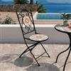DEGHI Sedia da giardino con decorazione mosaico a fiori arancio - Otranto