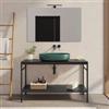 DEGHI Mobile bagno a terra portalavabo 120 cm nero opaco con specchio - Axis