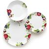Excelsa Apple Servizio Tavola 18 Pezzi, Porcellana, Bianco