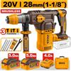 Ingco Martello Demolitore SDS Plus 28mm Con 2 Batterie 5Ah
