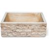 KAM Lavello In Pietra Ricostruita Acquaio Da Giardino Moderno 45x35x16 Meseta Nocciola KAM