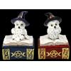 Set Di 2 Figure Di Gufo Su Scatola Di Libri - Regalo Maggie Fantasy H 10 Cm