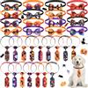 Frienda Set di 32 cravatte per animali domestici di Halloween, include 16 cravatte per animali e 16 cravatte per animali domestici con collare regolabile, accessori per cani, gatti, decorazione di Halloween
